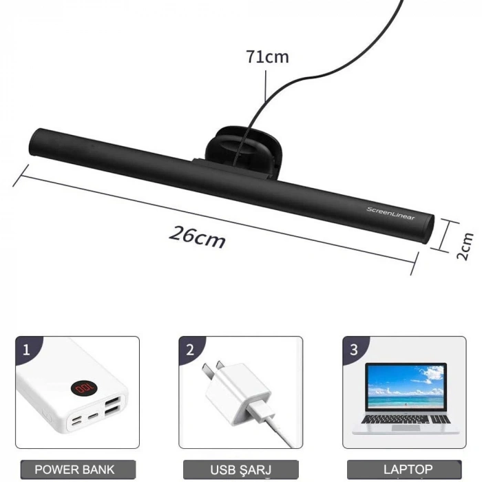 DailyTech Led Kısılabilen Işıklı Çubuk Laptop Pc Bilgisayar İçin