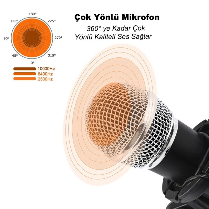 DailyTech Kareoke Kondenser Mikrofon Telefon Ve Bilgisayar Uyumlu