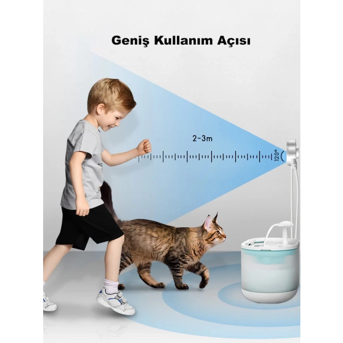 DailyTech Kedi Su Pınarı Çeşmesi Akıllı Hareket Sensörü Kızılötesi