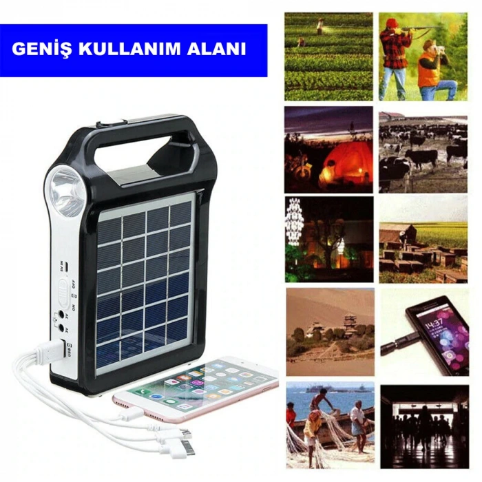 DailyTech Taşınabilir USB Şarjlı Solar Güneş Enerjili Kamp Feneri Powerbank