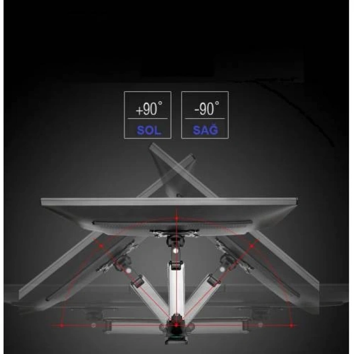North Bayou NB F120 Amörtisörlü Hareketli 17-27 Duvar Askı Aparatı