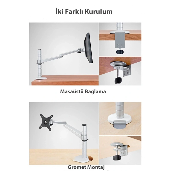 DailyTech Monitör Tutucu Kol Ergonomik Notebook Stand Alüminyum Askı Aparatı