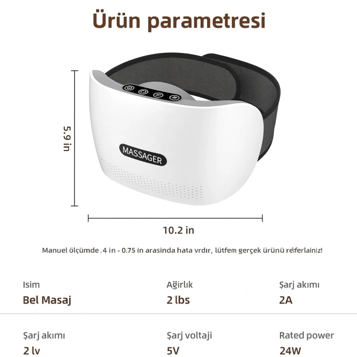 Dailytech Bian Taşı Isıtmalı Titreşimli Karın & Bel Masaj Kemeri Regl Döneminde Rahatlatıcı Kullanım