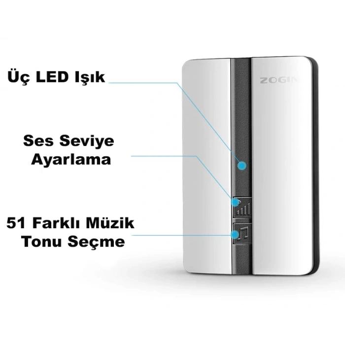 DailyTech Su Geçirmez Kablosuz Pil Gerektirmeyen Kapı Zili