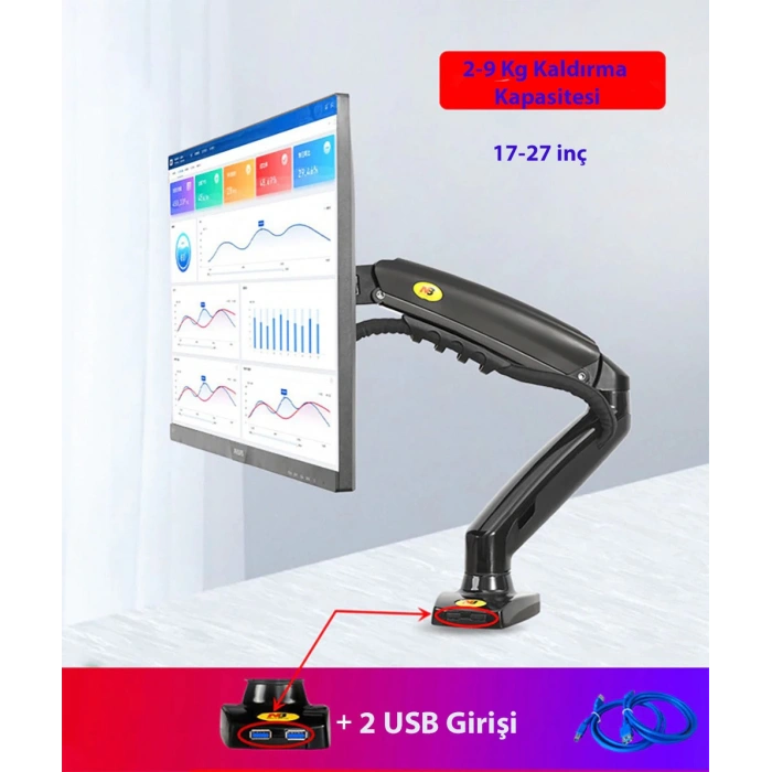 North Bayou NB F80 Tek Kol Amortisörlü Monitör Tutucu