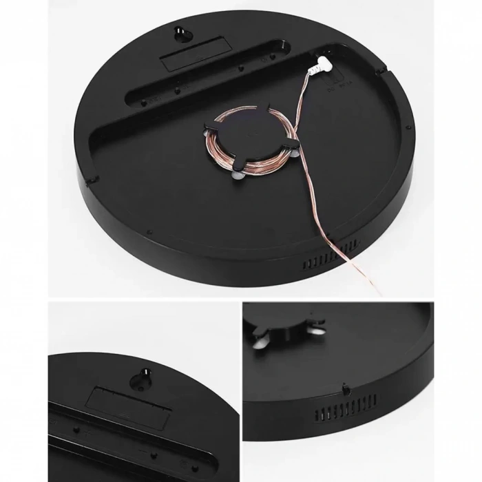 DailyTech Yuvarlak Kumandalı Dijital 10 İnç Duvar Saati Parlaklık Çalar Saat Dekor İçin Masa Saat -