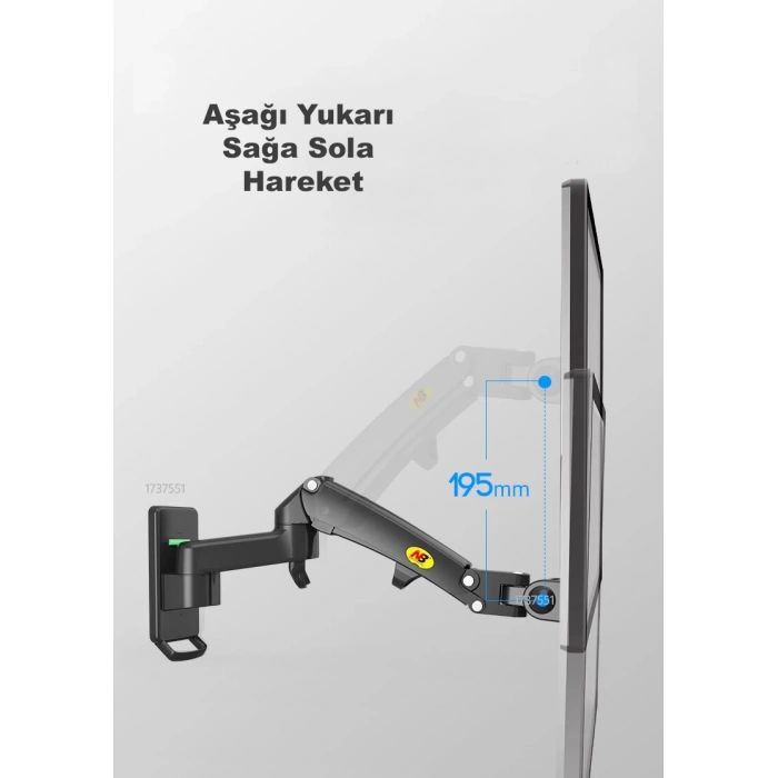 North Bayou NB F150 Ergonomik Duvar LED TV Monitör Tutucu