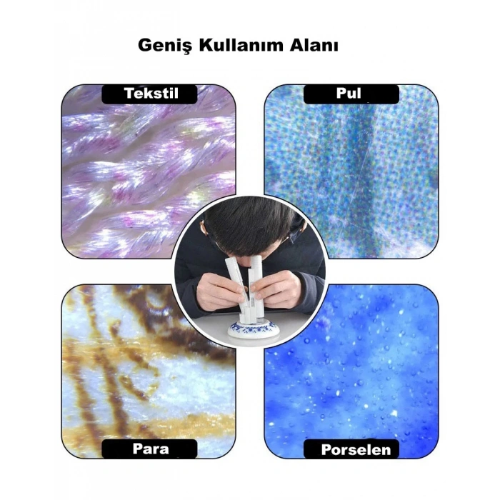 DailyTech 100X Mini Taşınabilir El Mikroskop Büyüteç LED lamba Işığı