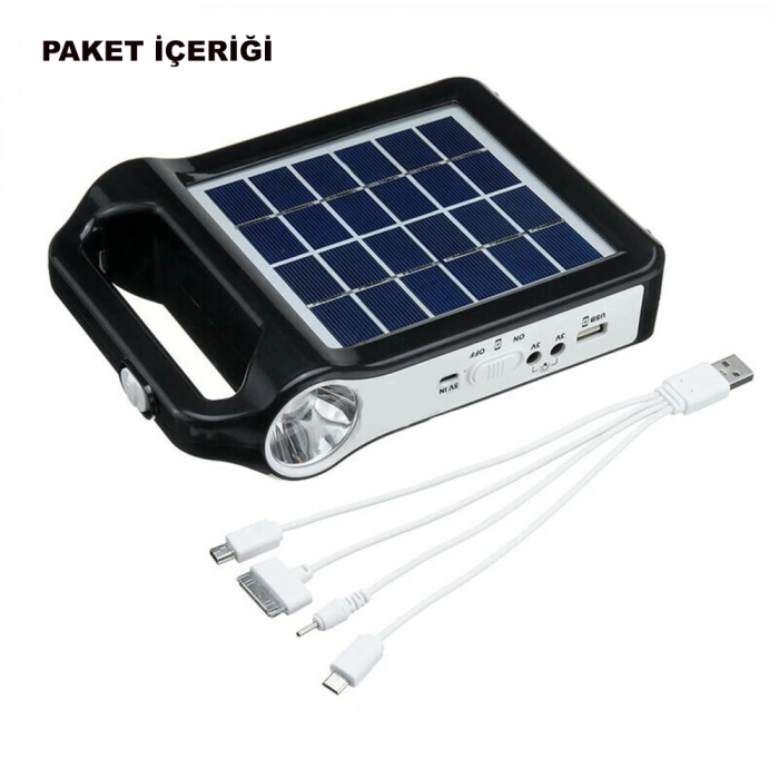 DailyTech Taşınabilir USB Şarjlı Solar Güneş Enerjili Kamp Feneri Powerbank