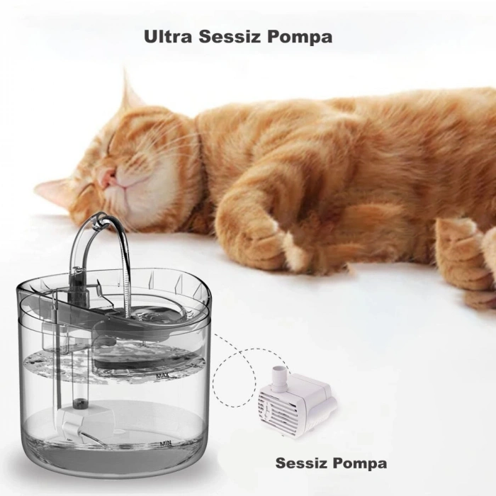 DailyTech Otomatik PET Kedi Köpek Su Pınarı Çeşmesi Şelalesi Sebil