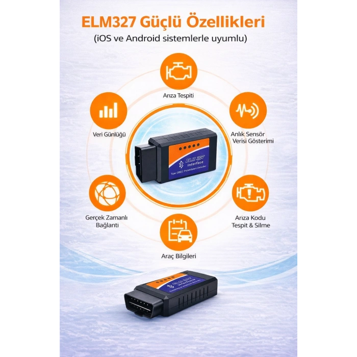 DailyTech ELM327 V2.1 OBD2 Bluetooth Araç Arıza Tespit Cihazı