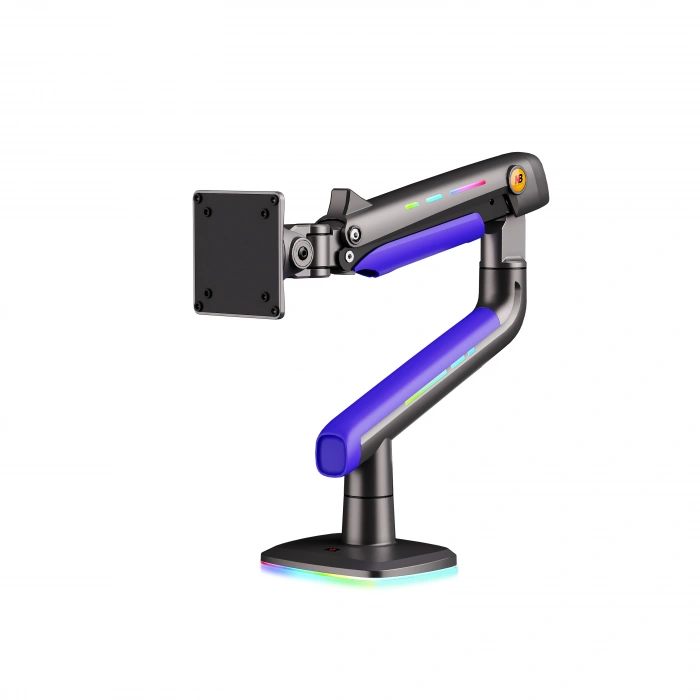 NB F5-GB Gaming Monitör Kolu 32-60 RGB Işıklı 2-20 KG Yüksek Taşıma Kapasiteli Profesyonel Monitör Askısı MAVİ