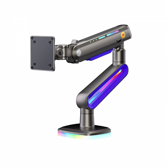 North Bayou NB F6 Gaming 32-60 inç Monitör Kolu 2-20 KG RGB Işıklı Yüksek Taşıma Kapasiteli Profesyonel Monitör Askısı