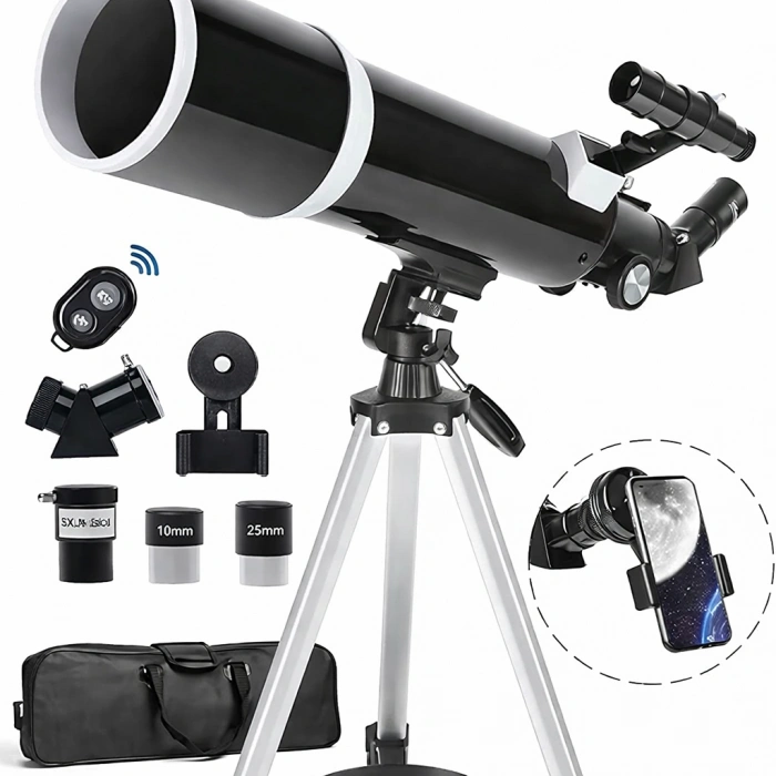 Dailytech 80mm Astronomi Teleskobu 600mm odak Kumandalı 3x Barlow Lens Setli Yetişkinler & Yeni başlayanlar