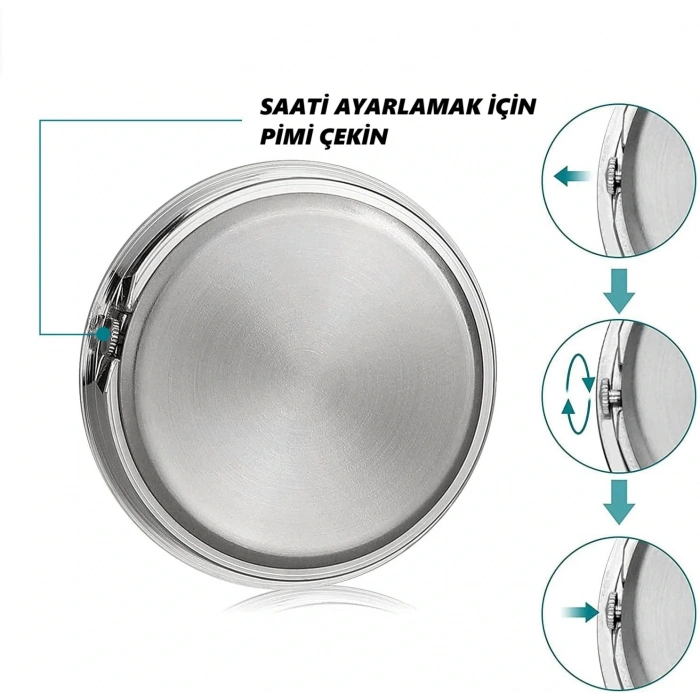 DailyTech Aydınlık Araç Araba Tekne Bisiklet İçin Mini Kuvars Saat - DailyTech - SİYAH