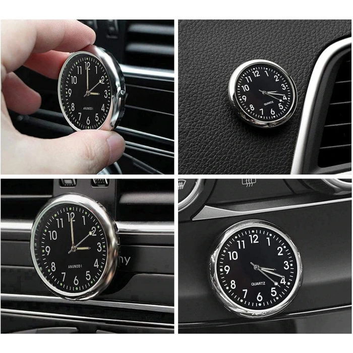 DailyTech Aydınlık Araç Araba Tekne Bisiklet İçin Mini Kuvars Saat - DailyTech - SİYAH