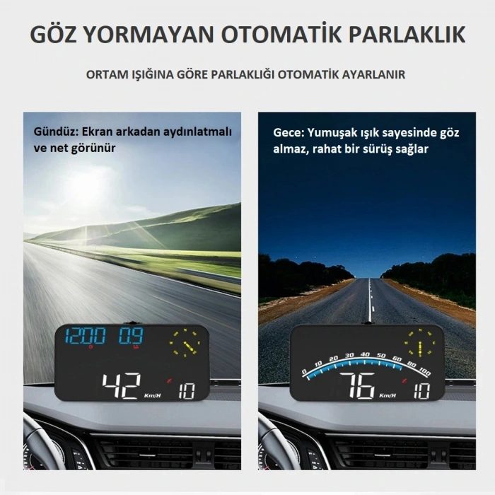 DailyTech G10 Otomatik Hud Ekran Araba Projektör Alarmı Hız Göstergesi
