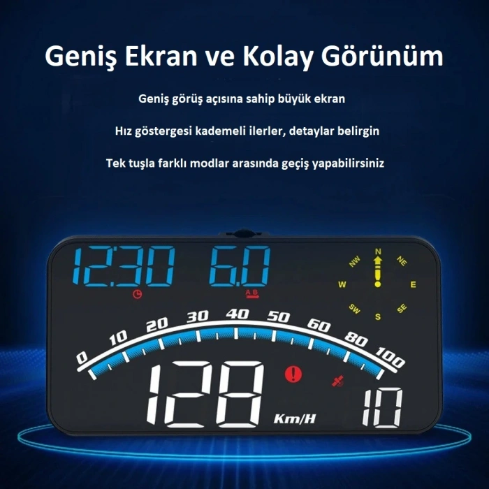 DailyTech G10 Otomatik Hud Ekran Araba Projektör Alarmı Hız Göstergesi