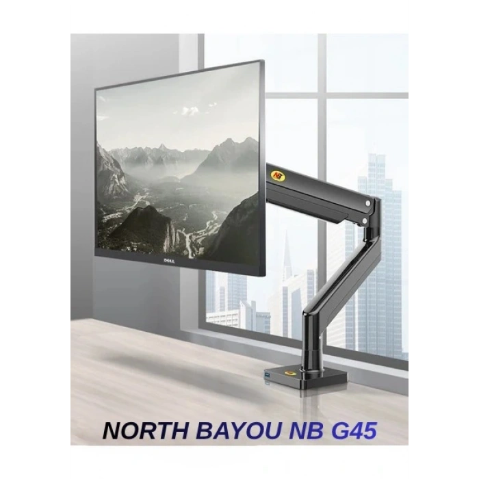 DailyTech North Bayou NB G45 Gaz Yay Kolu 27-40 İnç Ekran Masaüstü Monitör Tutucu 360 Döndürmek 2-12kg Düz Ekran Oval Ekran USB -