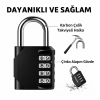 DailyTech 4 Haneli Şifreli Asma Kilit Çelik Halka Dolap Bavul Spor Çantası Okul Spor Salonu Kilidi