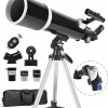 Dailytech 80mm Astronomi Teleskobu 600mm odak Kumandalı 3x Barlow Lens Setli Yetişkinler & Yeni başlayanlar