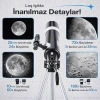 Dailytech 80mm Astronomi Teleskobu 600mm odak Kumandalı 3x Barlow Lens Setli Yetişkinler & Yeni başlayanlar