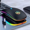DailyTech Şarj Edilebilir Kablosuz Led Işıklı Sessiz Optic Mouse - SİYAH