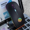 DailyTech Şarj Edilebilir Kablosuz Led Işıklı Sessiz Optic Mouse - SİYAH