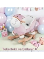 Babyklas Tekerlekli ve Sallanan Peluş Eşek Oyuncak | Pembe