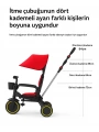 Ebeveyn Kontrollü 3 Tekerlekli Katlanabilir Bisiklet | Kırmızı