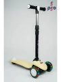 PRO Toys Işık/Ledli Üç Teker Yükseklik Ayarlanabilir ve Katlanabilir Fren Sistemli Çocuk Scooter | Sarı