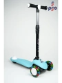 PRO Toys Işık/Ledli Üç Teker Yükseklik Ayarlanabilir ve Katlanabilir Fren Sistemli Çocuk Scooter | Turkuaz