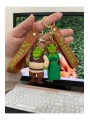 Shrek ve Prenses Fiona 2li 3D Anahtarlık Seti – Silikonlu Büyük Boy Çanta Süsü