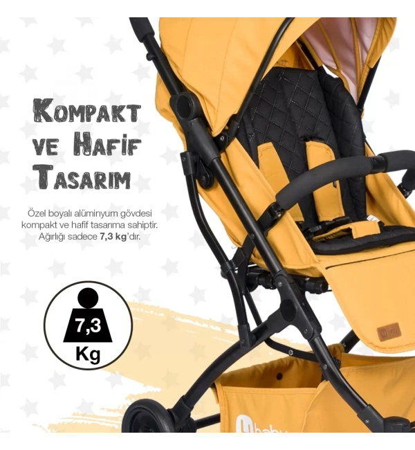 4 Baby AB-383 Drone Sky Sarı Kabin Tipi Bebek Arabası