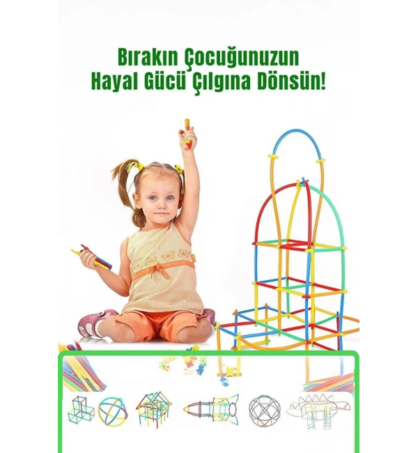 4D Diy Block Bambu Çubuklar Kutulu Zeka Ve Hayal Gücü Eğitici Oyuncak (300 Parça )