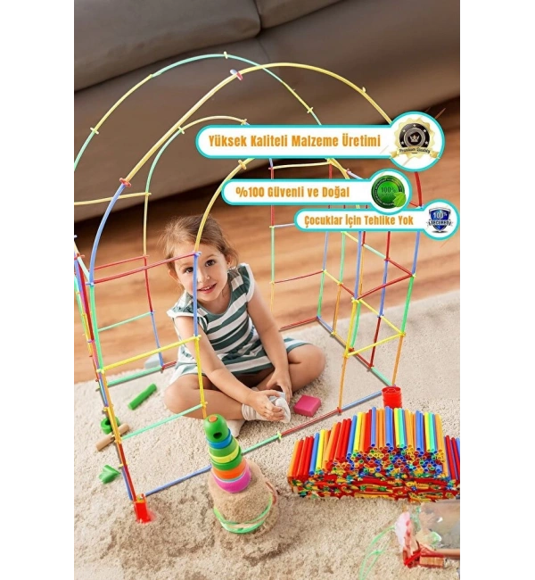 4D Diy Block Bambu Çubuklar Kutulu Zeka Ve Hayal Gücü Eğitici Oyuncak (300 Parça )