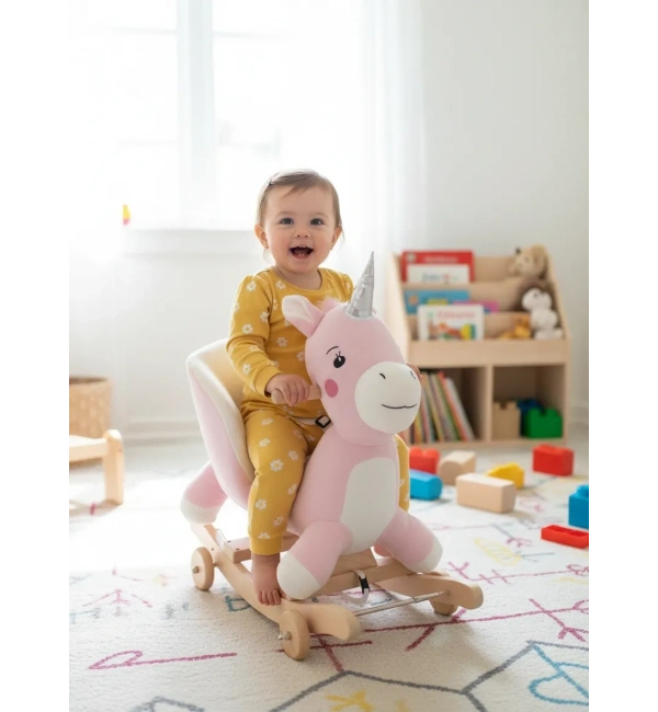 Babyklas Tekerlekli ve Sallanan Peluş Eşek Oyuncak | Unicorn