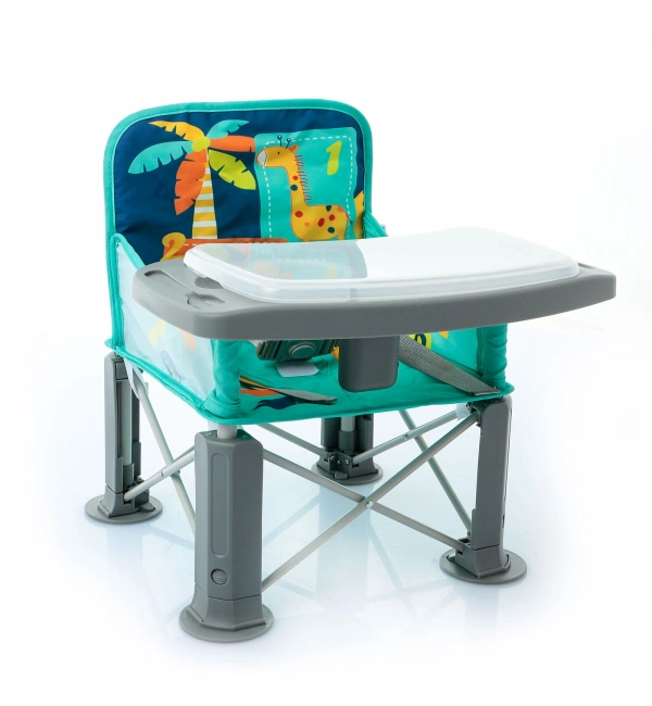 Picnic Portatif Mama Sandalyesi Yükselticili Katlanabilir Bebek Sandalyesi - Zürafa
