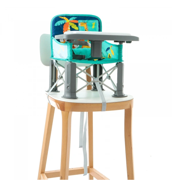 Picnic Portatif Mama Sandalyesi Yükselticili Katlanabilir Bebek Sandalyesi - Zürafa