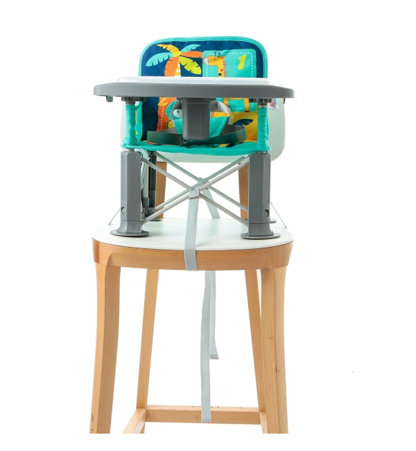 Picnic Portatif Mama Sandalyesi Yükselticili Katlanabilir Bebek Sandalyesi - Zürafa