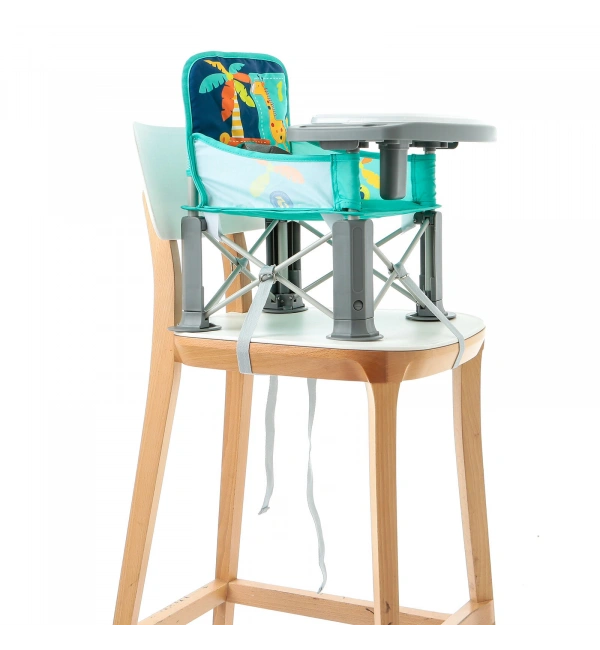 Picnic Portatif Mama Sandalyesi Yükselticili Katlanabilir Bebek Sandalyesi - Zürafa