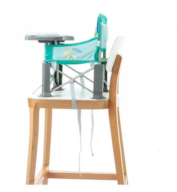 Picnic Portatif Mama Sandalyesi Yükselticili Katlanabilir Bebek Sandalyesi - Zürafa
