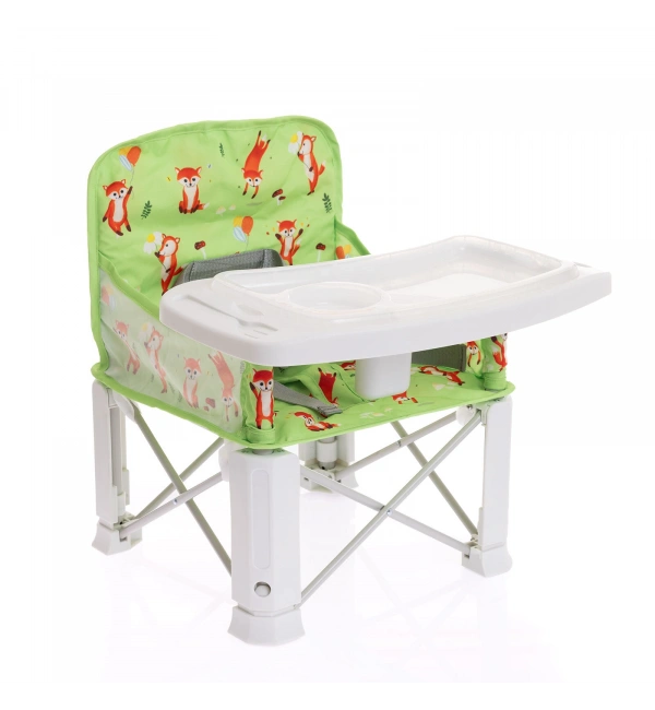 Picnic Portatif Mama Sandalyesi Yükselticili Katlanabilir Bebek Sandalyesi - Tilki