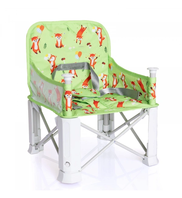 Picnic Portatif Mama Sandalyesi Yükselticili Katlanabilir Bebek Sandalyesi - Tilki