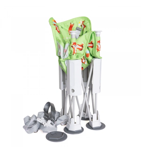 Picnic Portatif Mama Sandalyesi Yükselticili Katlanabilir Bebek Sandalyesi - Tilki