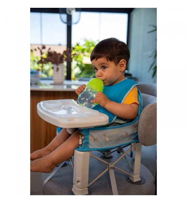 Picnic Portatif Mama Sandalyesi Yükselticili Katlanabilir Bebek Sandalyesi - Su Samuru