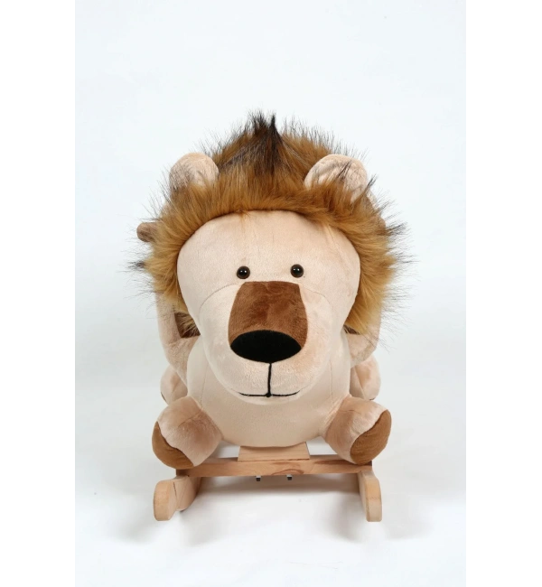 Ahşap Ayaklı Peluş Oyuncak Sallanan Aslan