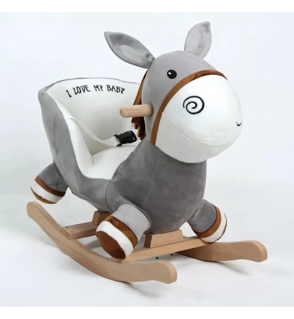 Ahşap Ayaklı Peluş Oyuncak Sallanan Eşek