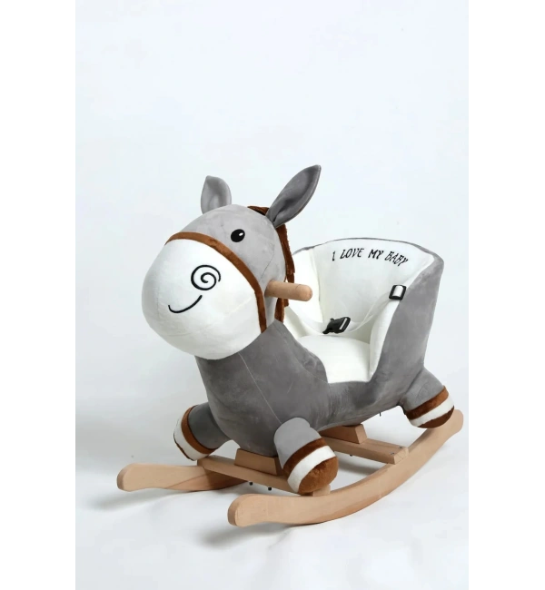 Ahşap Ayaklı Peluş Oyuncak Sallanan Eşek