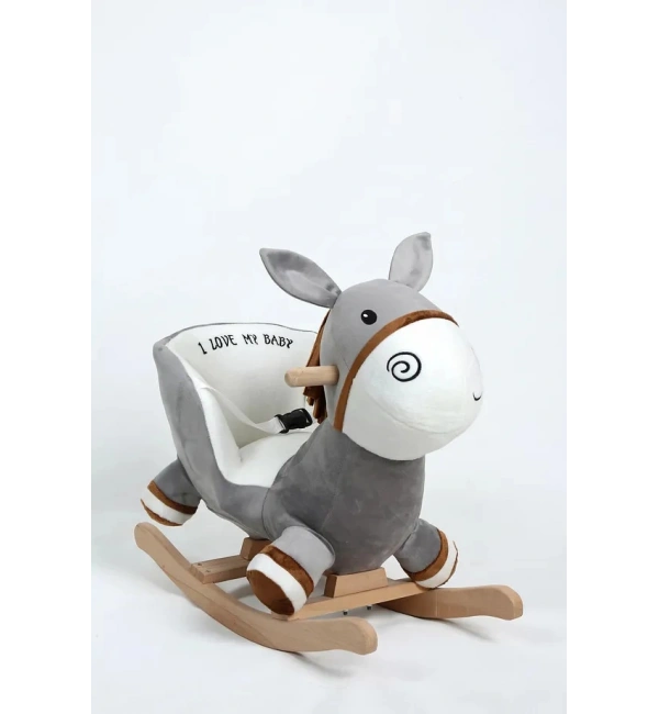 Ahşap Ayaklı Peluş Oyuncak Sallanan Eşek